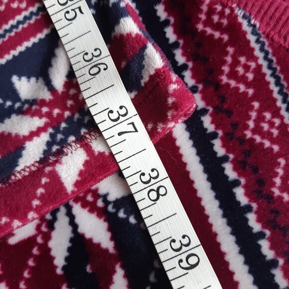 Nautica Women's 2 Piece Cozy Silky Fleece Navy Burgundy Snowflake Pajamas M - Picture 11 of 11